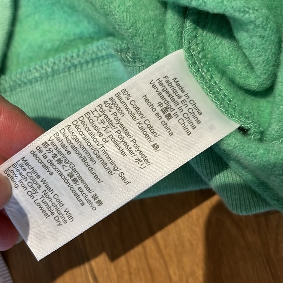 J. Crew Factory button collar pullover sweatshirt in cloudspun fleece green XS - Picture 9 of 9